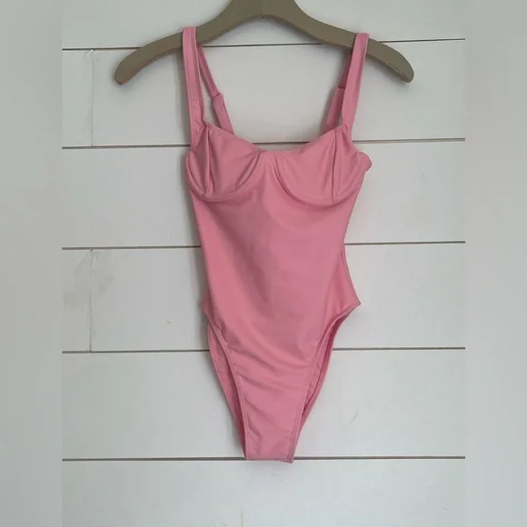 NWOT free people Seea Ginger One Piece Pink swimsuit - Picture 4 of 10